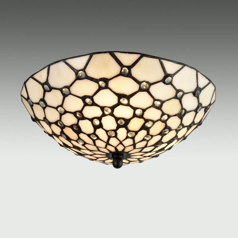 Industrial Tiffany Stained Glass Semi Flush Kitchen Ceiling Lights